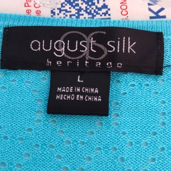 August Silk Blue Sweater Size L - Picture 4 of 6